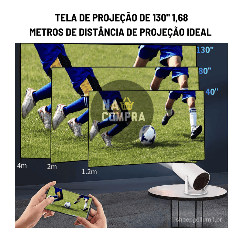 Projetor 4K HD 150 Polegadas Celular, Tv B0x, Xbox, PS, Pc, Wifi e Bluetooth HY300 Magcubic 110/220 | Envio Imediato